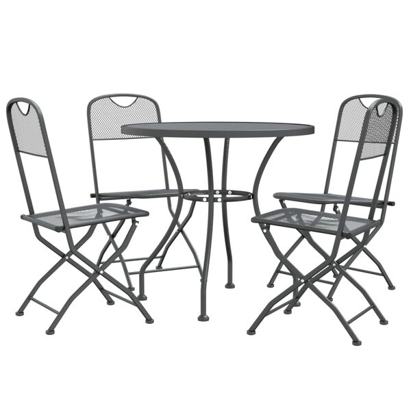 vidaXL 5 Piece Garden Dining Set Expanded Metal Mesh Anthracite