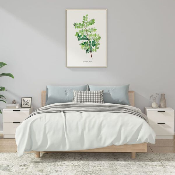 vidaXL Bedside Cabinets 2 pcs High Gloss White Engineered Wood