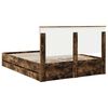 vidaXL Bed Frame with Headboard Smoked Oak 150 x 200 cm Engineer Wood