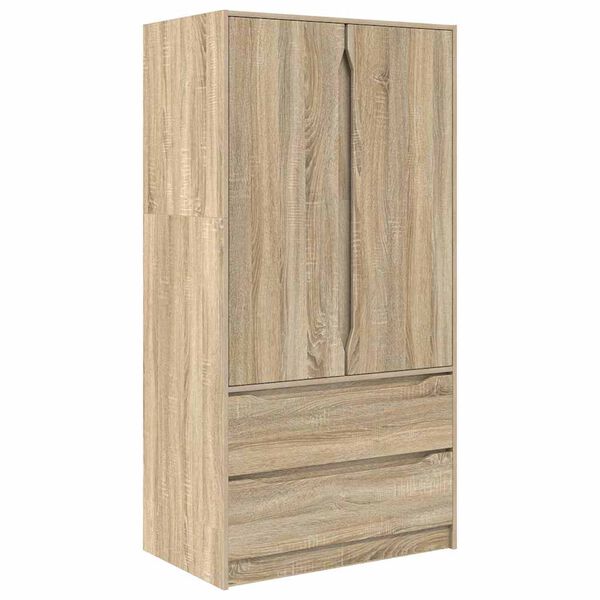 vidaXL Cabinet with Door Sonoma Oak 79.5 x 49 x 156 cm Engineered Wood