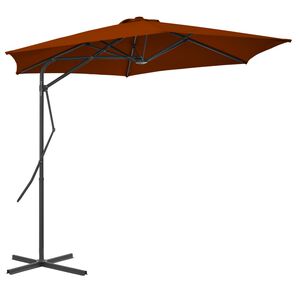 vidaXL Garden Parasol with Steel Pole Terracotta 300x230 cm