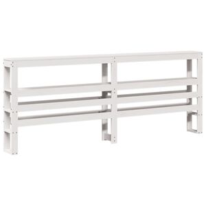 vidaXL Headboard with Shelves White 200 cm Solid Wood Pine
