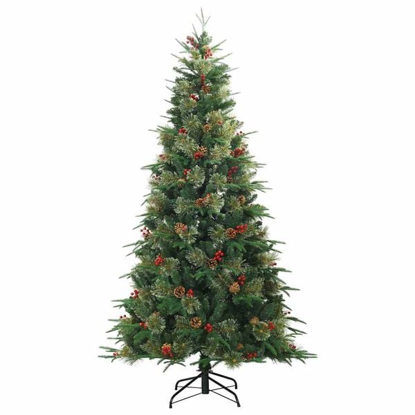 vidaXL Artificial Hinged Christmas Tree Green 180 cm PVC, PE and Steel