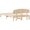 vidaXL Bed Frame with Headboard Natural 135 x 190 cm Solid Pine Wood