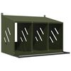 vidaXL Chicken Nesting Box with 3 Compartments Olive Green Metal