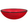 vidaXL Basin Tempered Glass 42x14 cm Red