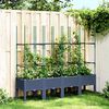 vidaXL Garden Planter with Trellis Blue Grey 160x40x142.5 cm PP