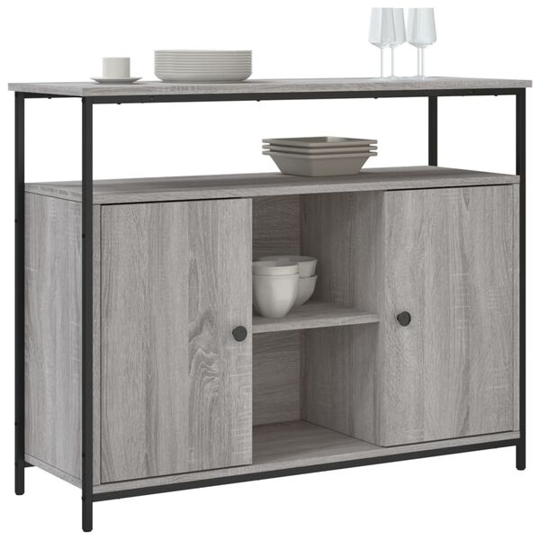 vidaXL Sideboard Grey Sonoma 100x35x80 cm Engineered Wood