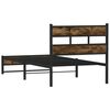 vidaXL Metal Bed Frame without Mattress Smoked Oak 75x190 cm Small Single