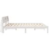 vidaXL Bed Frame with Headboard White 200 x 200 cm Solid Pine Wood