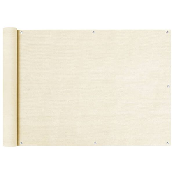 vidaXL Balcony Screen Cream 75x600 cm HDPE