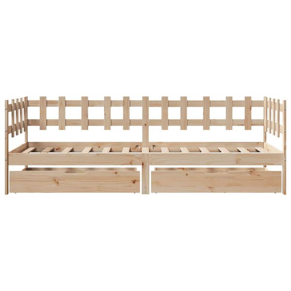 vidaXL Daybed with Drawers without Mattress 80x200 cm Solid Wood