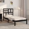 vidaXL Bed Frame without Mattress Black Solid Wood 75x190 cm Small Single