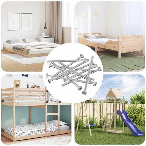 vidaXL Screw 800 pcs Silver M6 x 120 mm Steel