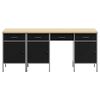 vidaXL Work Cabinet with Drawer with Lock 4 pcs Black 200 x 55 x 85 cm