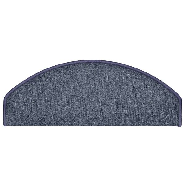 vidaXL Stair Mats 30 pcs 65x24x4 cm Dark Grey and Blue Half Round Large