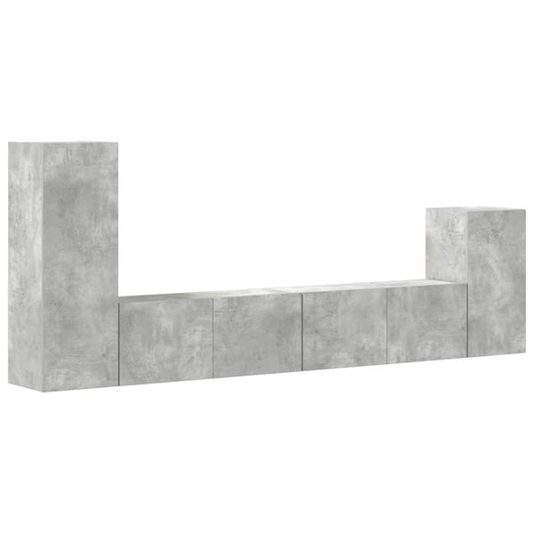 vidaXL 4 Piece TV Cabinet Set Concrete Grey Engineered Wood