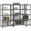 vidaXL 5-Layer Heavy-duty Shelves 3 pcs Anthracite Steel&Engineered Wood