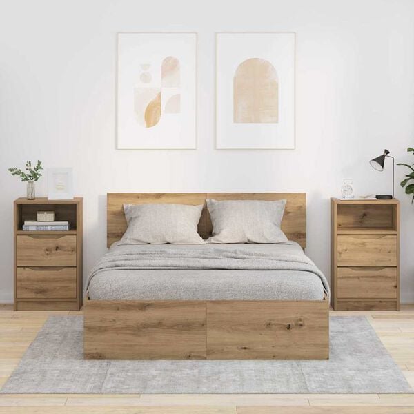 vidaXL Bedside Tables with Drawer 2 pcs Artisan Oak 40 x 30 x 467 cm