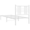 vidaXL Metal Bed Frame without Mattress with Headboard White 80x200cm