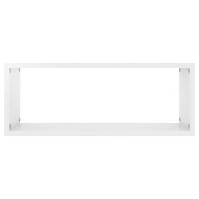 vidaXL Wall Cube Shelf 2 pcs High Gloss White 60x15x23 cm Engineered Wood