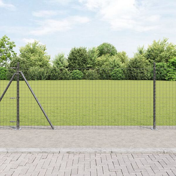 vidaXL Fence Post Other 52 pcs Grey 3.2 x 3.2 x 90 cm Steel