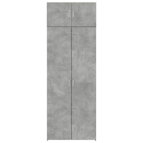 vidaXL Storage Cabinet Concrete Grey 80x42.5x225 cm Engineered Wood