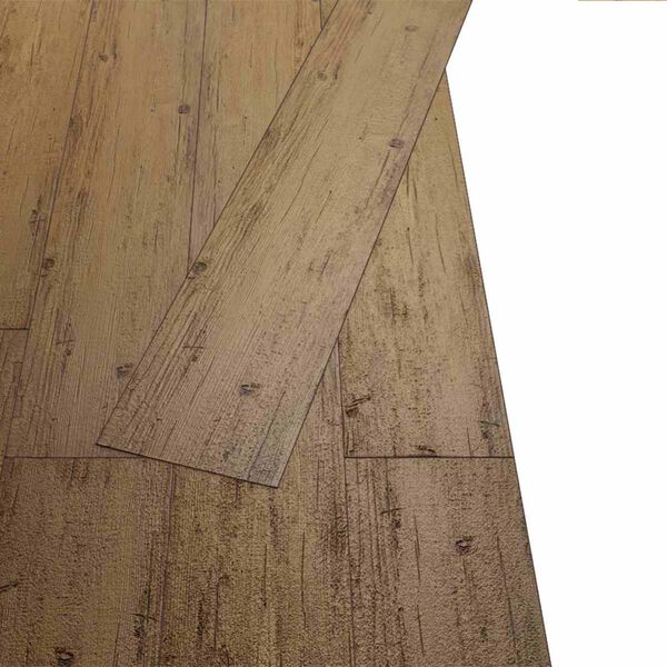vidaXL Flooring Planks 18 pcs Walnut Brown 2.51 m&sup2; PVC