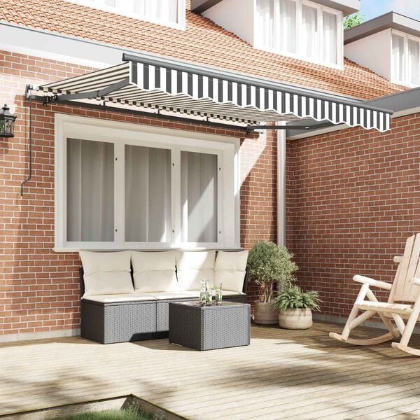 vidaXL Retractable Awning Manual Anthracite 300 x 200 cm Fabric
