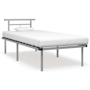 vidaXL Bed Frame without Mattress Grey Metal 90x200cm