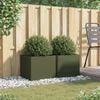 vidaXL Planters 2 pcs Olive Green 42x40x39 cm Steel