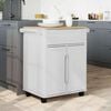 vidaXL Kitchen Trolley White 72.5 x 45 x 80 cm Solid Pine Wood