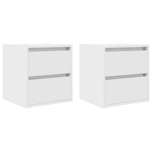 vidaXL Wall-mounted Bedside Cabinets 2 pcs White 38x34x40 cm