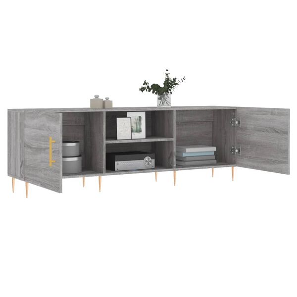 vidaXL TV Cabinet Grey Sonoma 150x30x50 cm Engineered Wood