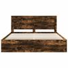 vidaXL Bed Frame Smoked Oak 200 x 200 cm Solid Pine Wood