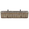 vidaXL Balcony Planter 2 pcs Wicker with PE Lining 80 cm