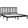 vidaXL Bed Frame without Mattress Black Solid Wood Pine 200x200 cm
