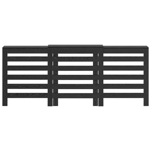 vidaXL Radiator Cover Black Oak 205 x 21.5 x 83.5 cm Engineered Wood