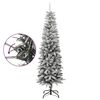 vidaXL Artificial Slim Christmas Tree with Flocked Snow 180 cm PVC&PE
