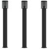 vidaXL Outdoor Floor Lamps 3pcs Black 110cm Stainless Steel