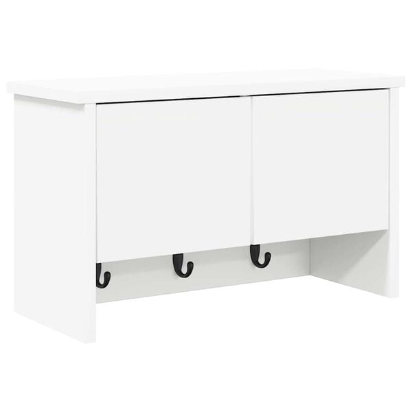 vidaXL Wall-Mounted Coat Rack White 50 x 20 x 30 cm Engineered wood