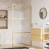vidaXL Walk-in Shower Wall with Clear ESG Glass Gold 100x195 cm