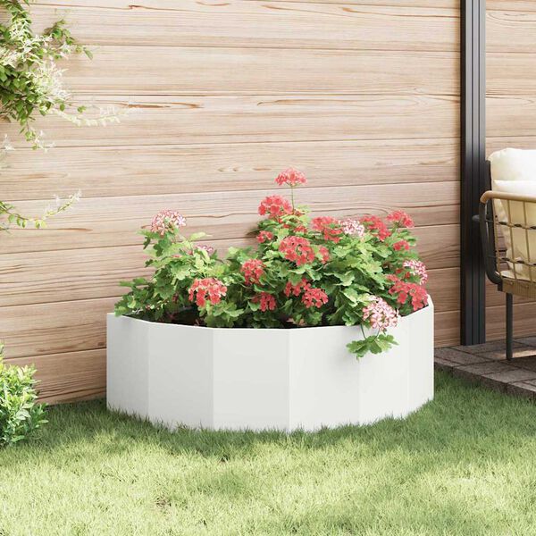 vidaXL Planter White 120 x 60 x 35 cm Steel