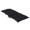 vidaXL Garden Highback Chair Cushions 6 pcs Black Check Pattern 120x50x7 cm Fabric