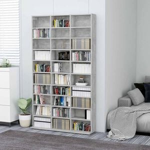 vidaXL CD Cabinet Concrete Grey 102x23x177,5 cm Engineered Wood