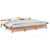 vidaXL Family Bed Frame No Mattress Wax Brown 270x200 cm Solid Wood Pine