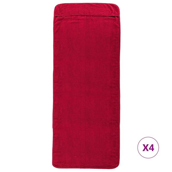 vidaXL Beach Towels 4 pcs Burgundy 60x135 cm Fabric 400 GSM