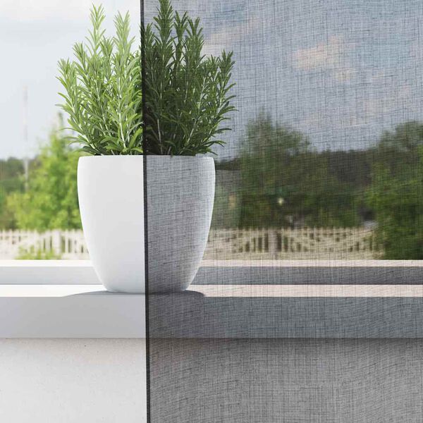 vidaXL Voile Curtains with Grommets 2 pcs Black 140x175 cm