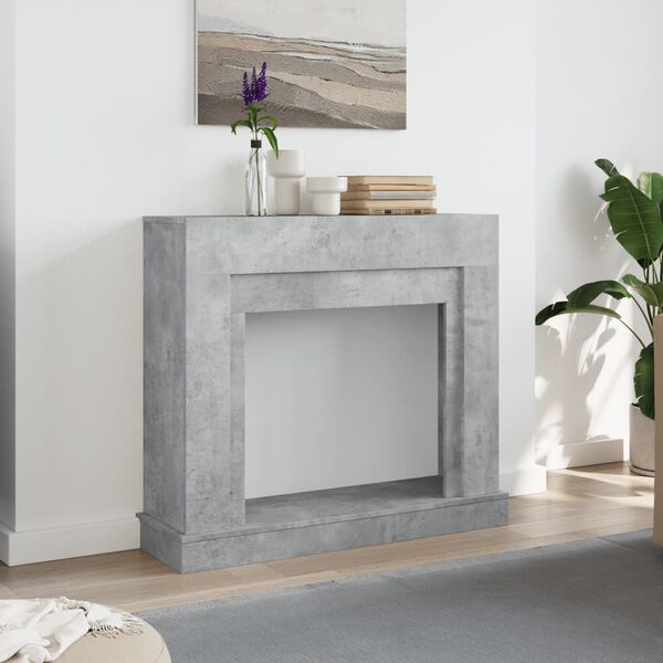 vidaXL Fireplace Surround Concrete Grey 100x30x87.5 cm Engineered Wood