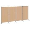 vidaXL 4-Panel Room Divider Beige 346 x 180 cm Fabric
